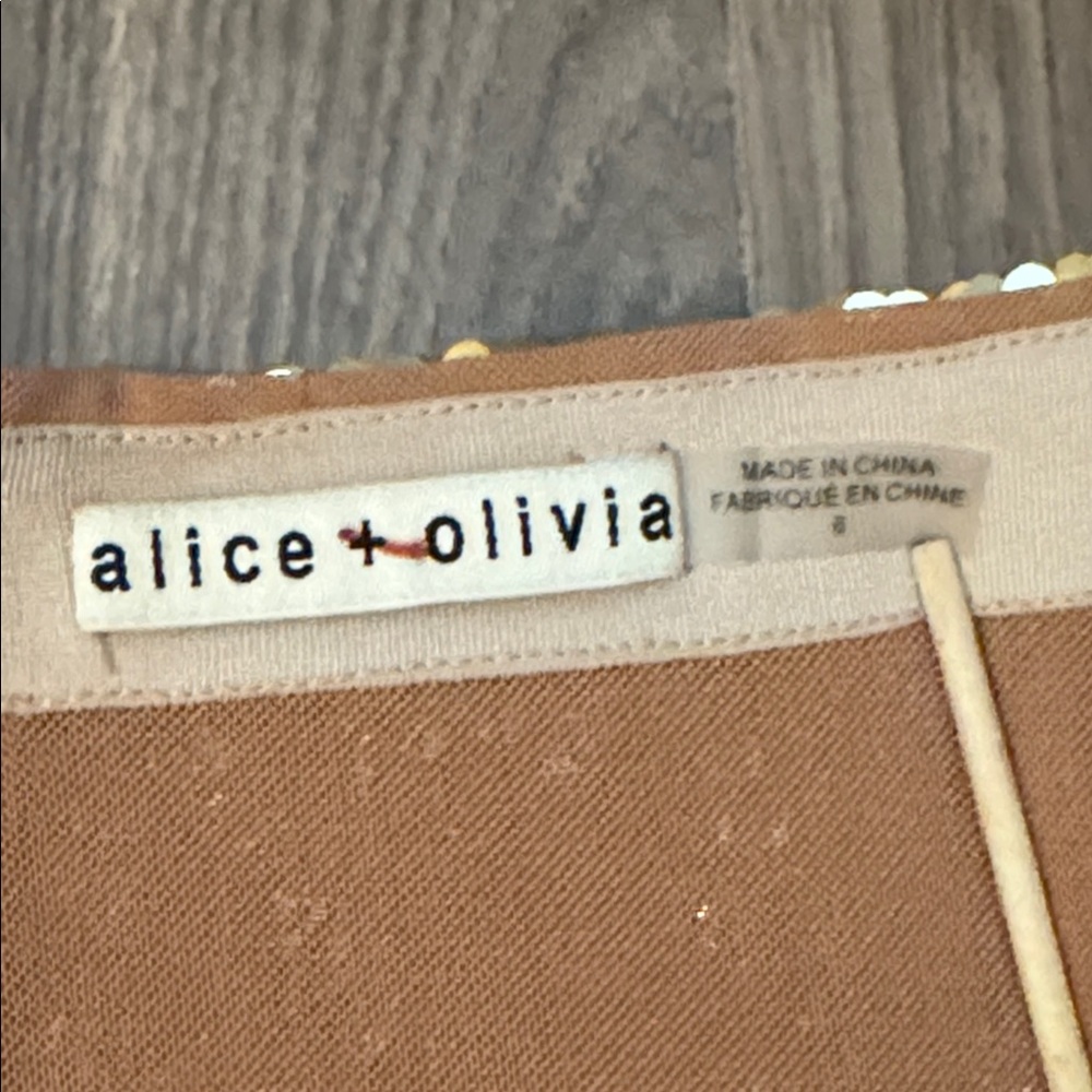 Alice + Olivia Gold Sequin Ramos Sparkly Stunner Lined Zip Fitted Pencil Skirt 6 - Picture 3 of 14
